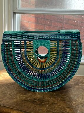 Crescent Wooden Clutch (Cult Gaia Ark Style)